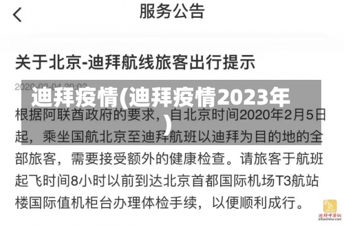 迪拜疫情(迪拜疫情2023年)