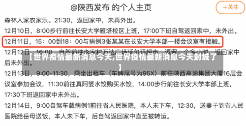 【世界疫情最新消息今天,世界疫情最新消息今天封城了】