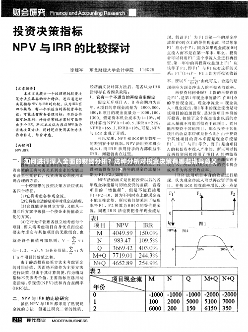 如何进行深入全面的财经分析？这种分析对投资决策有哪些指导意义？