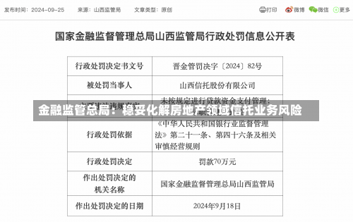 金融监管总局：稳妥化解房地产领域信托业务风险